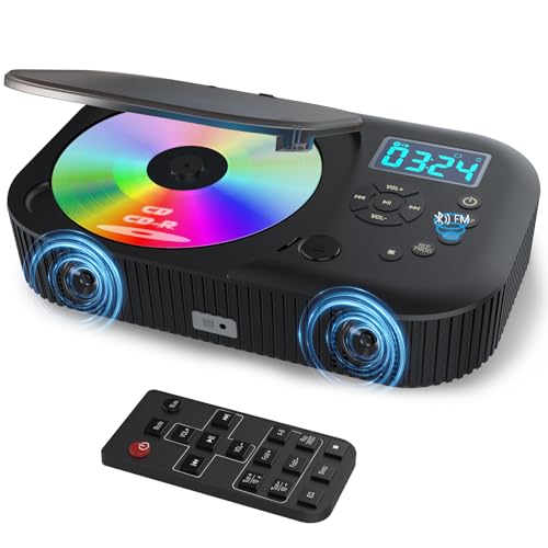 NEU 2024 CD Player Tragbar, MONODEAL CD Player Bluetooth & Radio FM mit Lautsprecher, Wiederaufladbar Tragbarer CD Player mit UKW-Radio, Discman CD Player, Unterstützung AUX/USB von MONODEAL