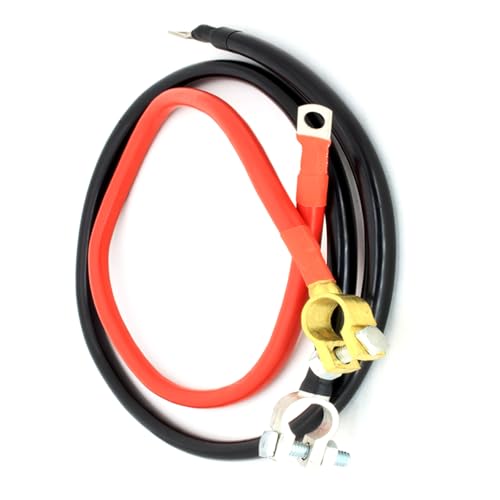 2 Stück 12 V 2 AWG Messing Batteriekabel 50 Cm Mit Ringklemmen Hohe Leitfähigkeit Batterieanschlüsse Für Den Einsatz Auto Und Marinebereich von MOONDAME