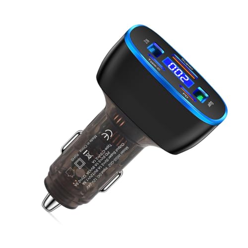 Allgemeiner 75-W Autolade USB Adapter Mit 3 Anschlüssen Und LED Spannungen. Zeigt Autoladen Mit DREI USB Anschlüssen Für Smartphones von MOONDAME