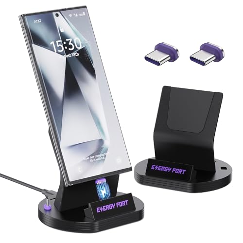 Induktive Ladestation für Samsung, Wireless Charger Stand Kompatibel mit Samsung Galaxy A54 A34 A15 A55 A14 A40 A53 A05s,Induktionsladegerät für Galaxy S24 Ultra S24 S23,iPhone 15 Serie (Schwarz) von MOSHOU