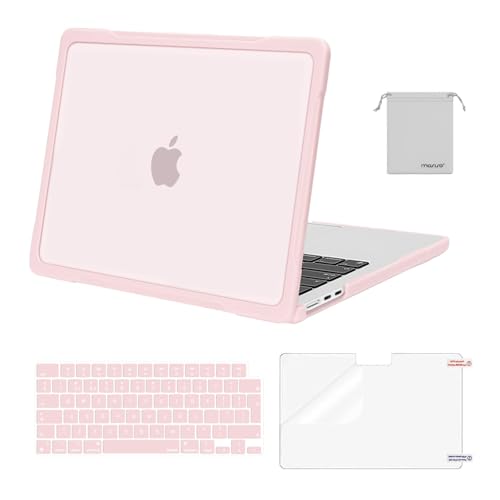 MOSISO Hülle Kompatibel mit MacBook Air M4 M3 M2 13,6 Zoll 2025 2024-2022 A3240 A3113 A2681,Weicher TPU Stoßfänger Anti Kratzer Hartschale Case&Tastaturschutz&Displayschutz&Lagerung Tasche,Rosa von MOSISO