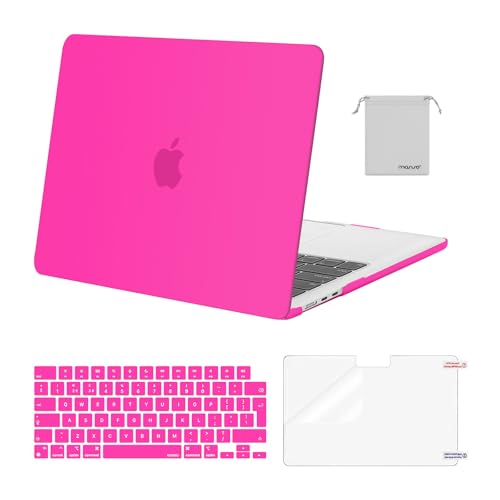 MOSISO Hülle Kompatibel mit MacBook Air M3 M2 13 Zoll 2025 2024-2022 A3113 A2681,Schutzhülle Hartschale Case&Tastaturschutz&Displayschutz&Tasche für MacBook Air 13,6 Zoll Hülle, Helle Rose von MOSISO