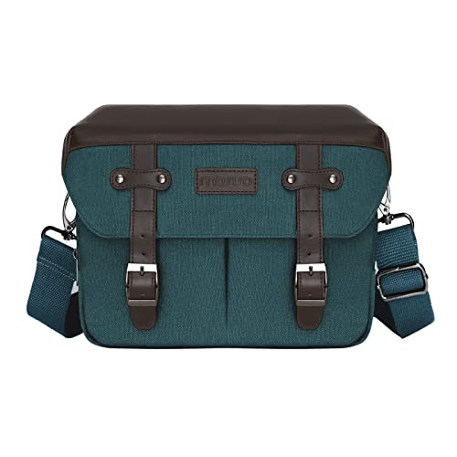 MOSISO Kameratasche Umhängetasche Fototasche, DSLR/SLR/Spiegellose Fotografie Jahrgang PU Leder Klappe Gerät Tasche mit Regenschutz Kompatibel mit Canon/Nikon/Sony Kamera und Objektiven, Blaugrün MOSISO Kameratasche Umhängetasche Fototasche, DSLR/SLR/Spiegellose Fotografie Jahrgang PU Leder Klappe Gerät Tasche mit Regenschutz Kompatibel mit Canon/Nikon/Sony Kamera und Objektiven, Blaugrün von MOSISO