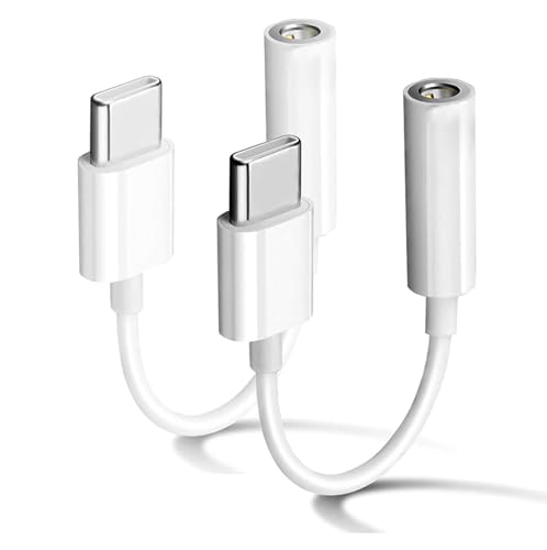 Apple MFi Zertifiziert 2-Pack USB C auf 3.5mm Kopfhörer Jack Adapter für iPhone 15/15 Pro/Pro Max/Plus, Typ C Aux Dongle Kabel für iPad,Galaxy S23/S23/S22/S21Ultra, MacBook, Note von MOSON