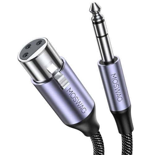 MOSWAG 6.35 mm Stecker auf XLR Buchse Mikrofonkabel, Trs zu XLR Kabel für CD-Spieler, elektronisches Klavier, Karaoke Maschinen, Mixer, Verstärker, Lautsprecher (5M) von MOSWAG