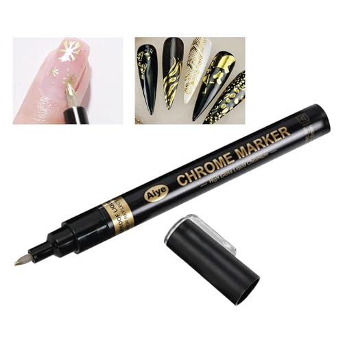 Chrom Lackstift Glänzend Metall Marker Oberfläche Chrom Lackstift Lang Anhaltende Glanz Metall Marker Anti UV Spiegel Lackstift Reflektierend für Reparaturen Modellmalerei Markieren von MOTHAF