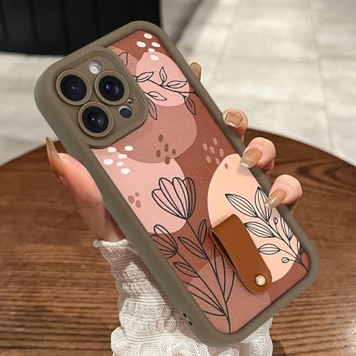 MOWIME Floral Schutzhülle für iPhone 14 Pro Max mit Band, süßes Blumendesign, stoßfest, weiches TPU, für Damen und Mädchen, schlanke Anti-Kratzer-Schlüsselband-Hülle für iPhone 14 Pro Max 6,7 Zoll, von MOWIME