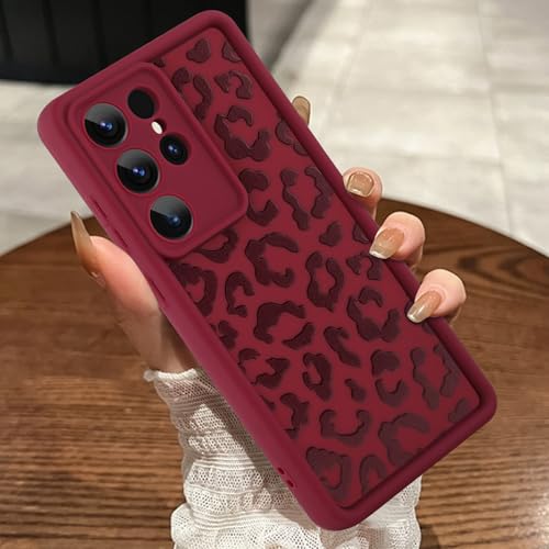 MOWIME Kompatibel mit Samsung Galaxy S25 Ultra Hülle, Gepardendruck, stoßfest, weiche TPU-Schutzhülle für Frauen und Mädchen, schlanke Anti-Kratz-Leoparden-Hülle für Galaxy S25 Ultra 6,9 Zoll, Weinrot MOWIME Kompatibel mit Samsung Galaxy S25 Ultra Hülle, Gepardendruck, stoßfest, weiche TPU-Schutzhülle für Frauen und Mädchen, schlanke Anti-Kratz-Leoparden-Hülle für Galaxy S25 Ultra 6,9 Zoll, Weinrot von MOWIME