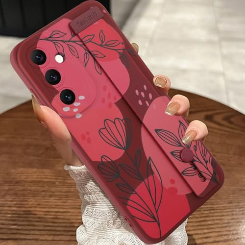 MOWIME Kompatibel mit Samsung Galaxy S24 FE Hülle mit Handschlaufe, Blume Blume Stoßfest Weich TPU Schutzhülle Frauen Mädchen, Slim Anti-Kratzer Hülle für Galaxy S24 FE 17.0 cm Weinrot MOWIME Kompatibel mit Samsung Galaxy S24 FE Hülle mit Handschlaufe, Blume Blume Stoßfest Weich TPU Schutzhülle Frauen Mädchen, Slim Anti-Kratzer Hülle für Galaxy S24 FE 17.0 cm Weinrot von MOWIME