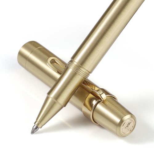 Luxus Rollerball Stift, 24k Gold Trim, Edle Und Elegante Designs, Schneider Tinte Refull, Beste Roller Kugelschreiber Geschenk Set Für Männer Und Frauen, Professional, Executive Office (Gold) von MOWOT