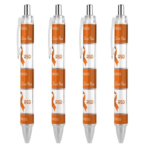 MPUTEOY COPD Awareness Month Orange Ribbon Kugelschreiber Retractable Pens Black Writing Pen Office Ball Point Pen Work Pens von MPUTEOY