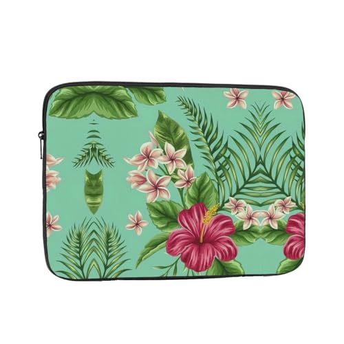 Stilvolle Laptoptasche mit tropischen Blättern und Blumen im Hawaii-Stil, keine Taschen, Computertasche von MQGMZ