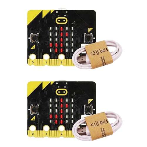 MQODLFP 2X das Microbit Board V2 Kit VerfüGt über Integrierte Lautsprecher und EIN Mikrofon, das KüNstliche Intelligenz UnterstüTzt von MQODLFP