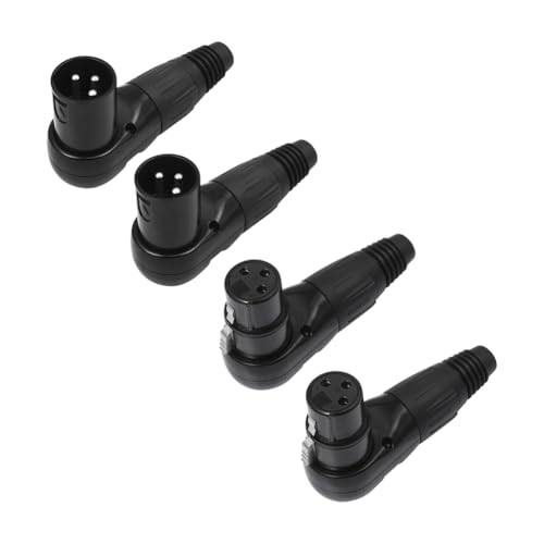 MQODLFP XLR-Stecker, 3-Poliger XLR-Mikrofon-MIC-Stecker, Buchsenadapter, 90-Grad-Kabelstecker für Lautsprechersysteme von MQODLFP