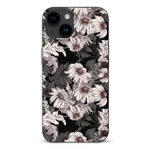 MQRBFLM Retro Blumen Handyhülle Pu Leder wasserdichte Hülle Stoßfeste Schutzhülle Für iPhone 15 von MQRBFLM