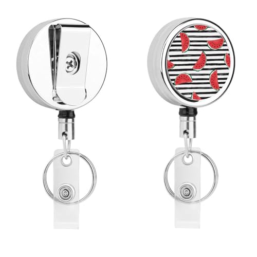 Rote Wassermelone Einziehbarer Schlüsselanhänger Ausweishalter Ausweisrolle Schlüsselring Retractable Badge Reel 5.5x4cm von MQRBFLM