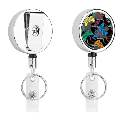 Spiel-Controller Einziehbarer Schlüsselanhänger Ausweishalter Ausweisrolle Schlüsselring Retractable Badge Reel 5.5x4cm von MQRBFLM