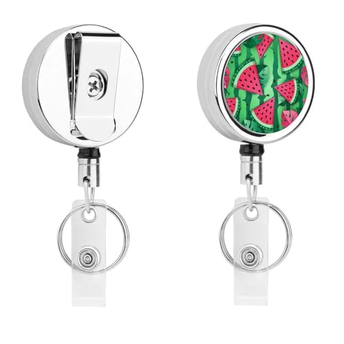 Wassermelone Einziehbarer Schlüsselanhänger Ausweishalter Ausweisrolle Schlüsselring Retractable Badge Reel 5.5x4cm von MQRBFLM