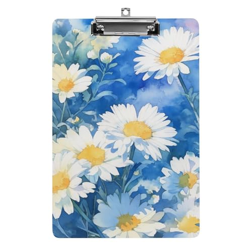 Acryl Klemmbretter Blossom Daisies Gänseblümchen Blumen Gemälde Office File Folders Platte Klemmbrett Für Das Schreiben Malerei von MQSSYOA