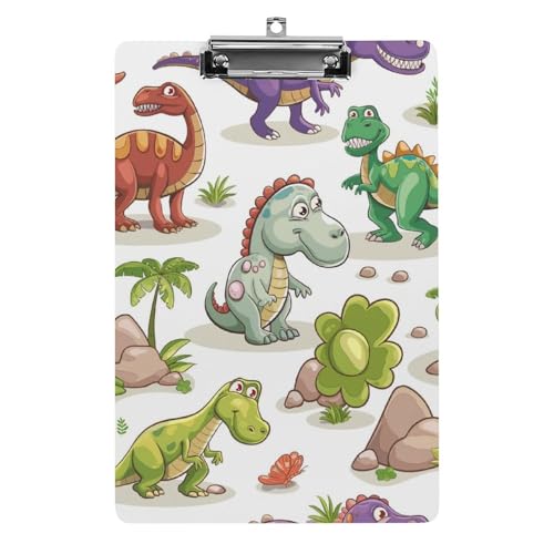 Acryl Klemmbretter Dinosaurier Cartoon Muster Office File Folders Platte Klemmbrett Für Das Schreiben Malerei von MQSSYOA