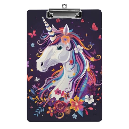 Acryl Klemmbretter Lila Einhorn Schmetterlinge Office File Folders Platte Klemmbrett Für Das Schreiben Malerei von MQSSYOA