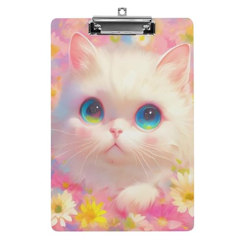 Acryl Klemmbretter Niedliche Katze Blossom Blumen Office File Folders Platte Klemmbrett Für Das Schreiben Malerei von MQSSYOA