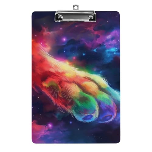 Acryl Klemmbretter Regenbogenfarbe Katze Pfote Office File Folders Platte Klemmbrett Für Das Schreiben Malerei von MQSSYOA