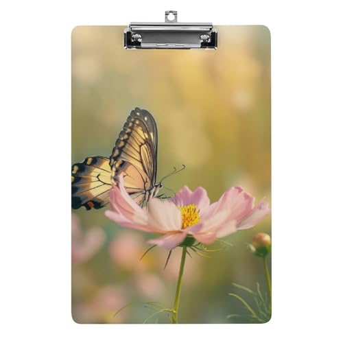 Acryl Klemmbretter Schmetterling Rosa Blume Office File Folders Platte Klemmbrett Für Das Schreiben Malerei von MQSSYOA