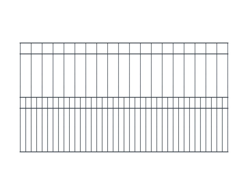 MR-Shop Doppelstabmattenzaun-Set mit verschiedenen Maschenweiten Anthrazitgrau, 2 m x 808 mm von MR-Shop