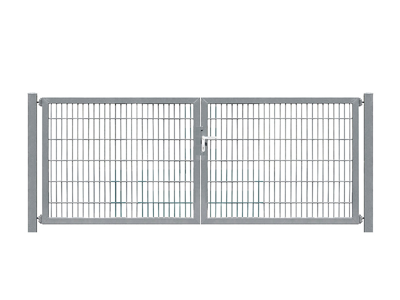 MR-Shop Doppelstabmattenzaun-Tor zweiflügelig 8/6/8, Feuerverzinkt, 3000 mm x 800 mm von MR-Shop