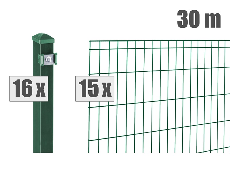 MR-Shop Stabmattenzaun Set Moosgrün RAL 6005, 10 m x 1.205 mm von MR-Shop