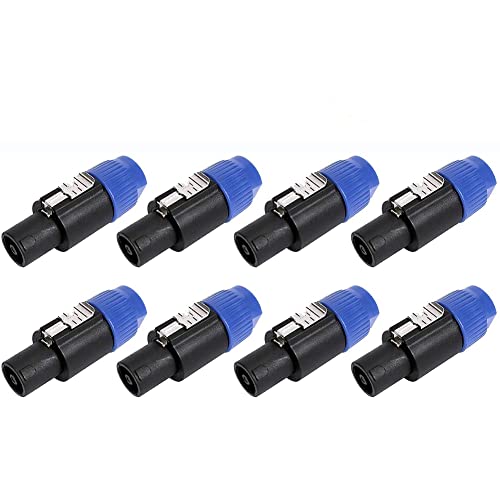 MRNHA 8 Pack Audio Kabel Adapter Stecker, 4 Poliger Audio Lautsprecher Stecker, Drehung Verschluss, Kompatibel mit Speakon NL4FC, NL4FX, NLT4X von MRNHA