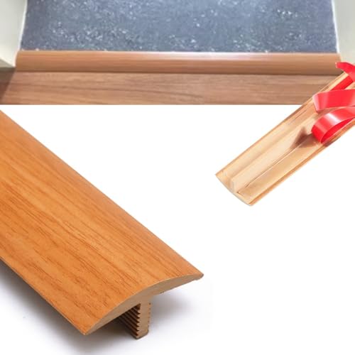 Bodenübergangsleisten, 36 40 48 20 Zoll Teppich-zu-Fliesen-Randzierstreifen, Bodenspalt-Abdeckstreifen, selbstklebender Schwellenstreifen aus PVC, einfach zu schneiden(Red Oak,L100cm/40in) von MRVAKDYDI