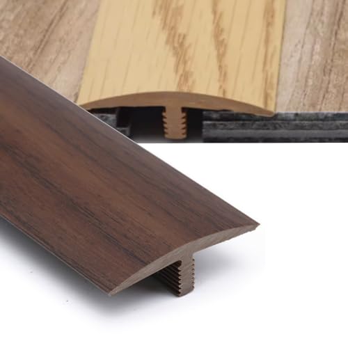 Bodenübergangsleisten, Selbstklebende Bodenfugenstreifen, PVC-Türschwellenstreifen, Laminat-/Vinyl-/Teppichkantenstreifen, schneidbar, 20–55 Zoll(Black Walnut,L140cm/4.6ft) von MRVAKDYDI