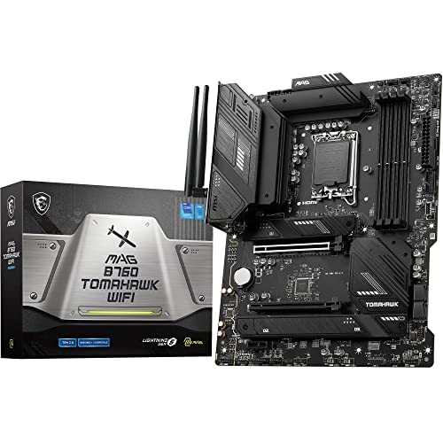 MSI MAG B760 Tomahawk WiFi Mainboard, ATX - Unterstützt Intel Core Prozessoren der 12., 13. & 14. Generation, LGA 1700-75A DrMOS VRM, DDR5 Memory Boost 7000+MHz/OC, PCIe 5.0 x16, M.2 Gen4, Wi-Fi 6E von MSI