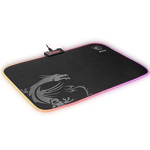 MSI AGILITY GD60 - RGB Gaming Mauspad, reibungsarme Textiloberfläche, weiche gesäumte Kanten, rutschfeste Unterlage, 39 x 28 cm von MSI