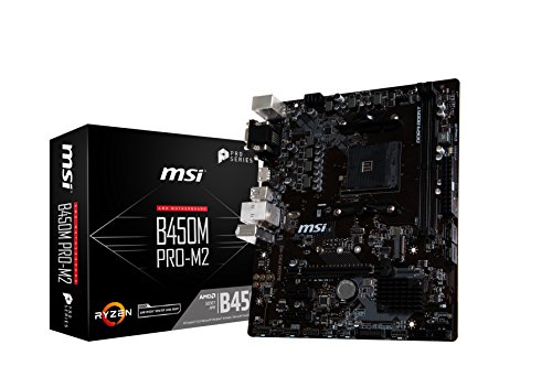 MSI B450M PRO-M2, Sockel AM4, DDR4, HDMI, DVI-D, VGA, 1x Turbo M.2, 6x USB 3.1 Gen1 Micro-ATX Mainboard von MSI