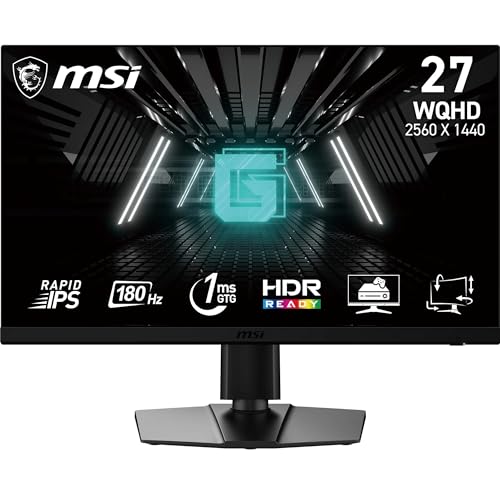 MSI G272QPF E2 27 Zoll WQHD Gaming Monitor - 2560 x 1440 Rapid IPS Panel, 180 Hz / 1ms GtG, 125% sRGB Colour gamut, Adaptive-Sync - DP 1.4a, HDMI 2.0b CEC von MSI