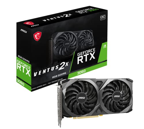 MSI GeForce RTX 3060 VENTUS 2X 8G OC Gaming Grafikkarte - NVIDIA Geforce RTX 3060, 8 GB GDDR6 Speicher von MSI