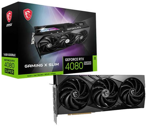 MSI Grafikkarte Nvidia GeForce RTX 4080 Super GAMING X SLIM 16GB GDDR6X-RAM PCIe x16 DisplayPort, HD von MSI