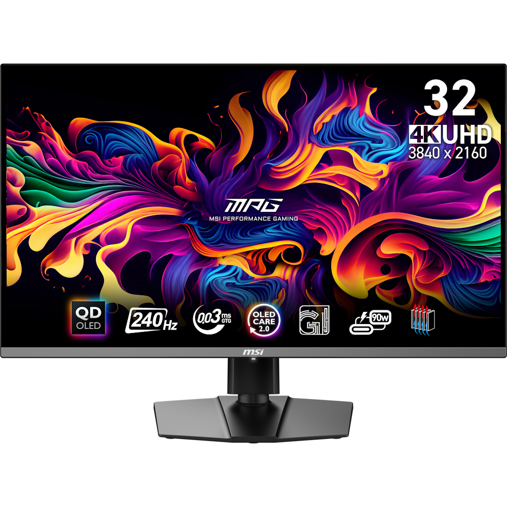 MSI MPG 321URXDE QD-OLED Gaming Monitor - 4K UHD, 240 Hz, 0,03ms MSI OLED Care 2.0, HDMI 2.1 mit 48Gbps Bandbreite, 120Hz , VRR und ALLM Unterstützung von MSI