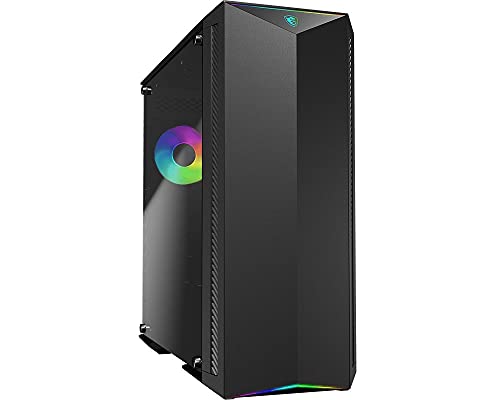 MSI MPG GUNGNIR 100 Mid-Tower ATX Gehäuse (2x USB 3.1 Anschluss, 1x 120mm A-RGB Fan und 3x 120mm Fan im Lieferumfang, schwarz, RGB) von MSI