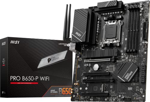 MSI PRO B650-P WiFi ProSeries Motherboard (AMD AM5, ATX, DDR5, PCIe 4.0, M.2, SATA 6Gb/s, USB 3.2 Gen 2, HDMI/DP, Wi-Fi 6E, AMD Ryzen 7000 Series Desktop-Prozessoren) von MSI