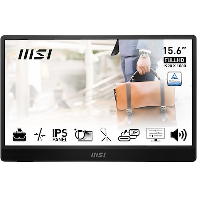 MSI Pro MP161DE E2 39,6cm (15,6") FHD IPS Mobiler Monitor 16:9 HDMI/USB-C (DP) von MSI