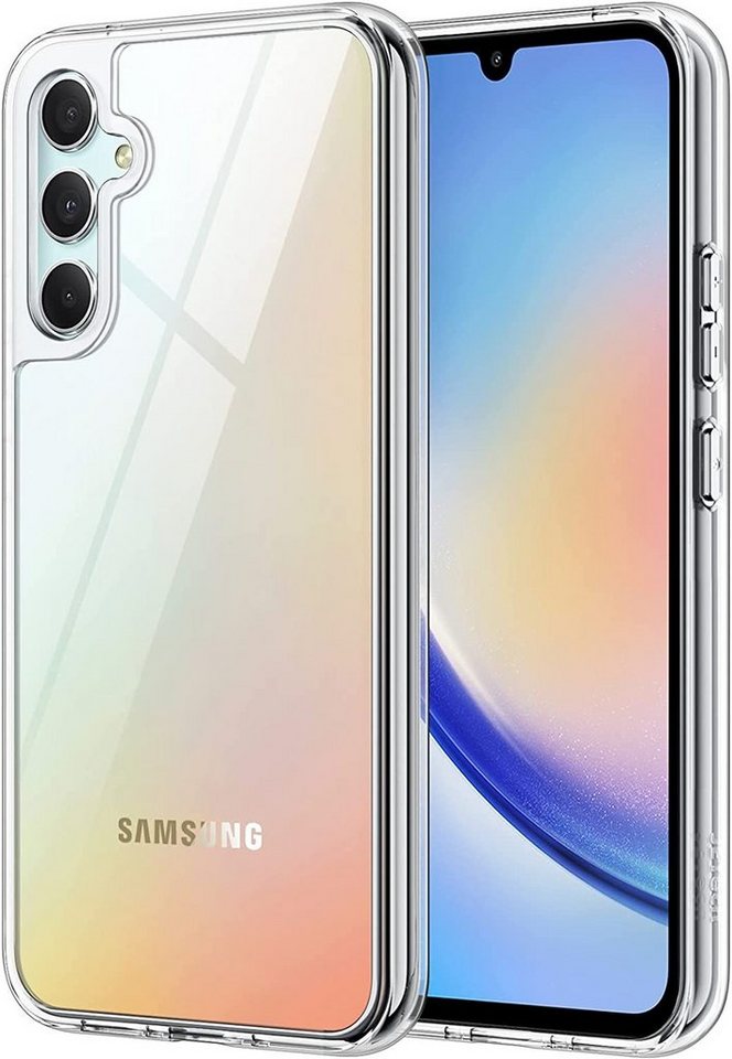 MSM Handyhülle Hülle für Samsung Galaxy A34 5G Silikon Schutz Tasche Klar Slim von MSM
