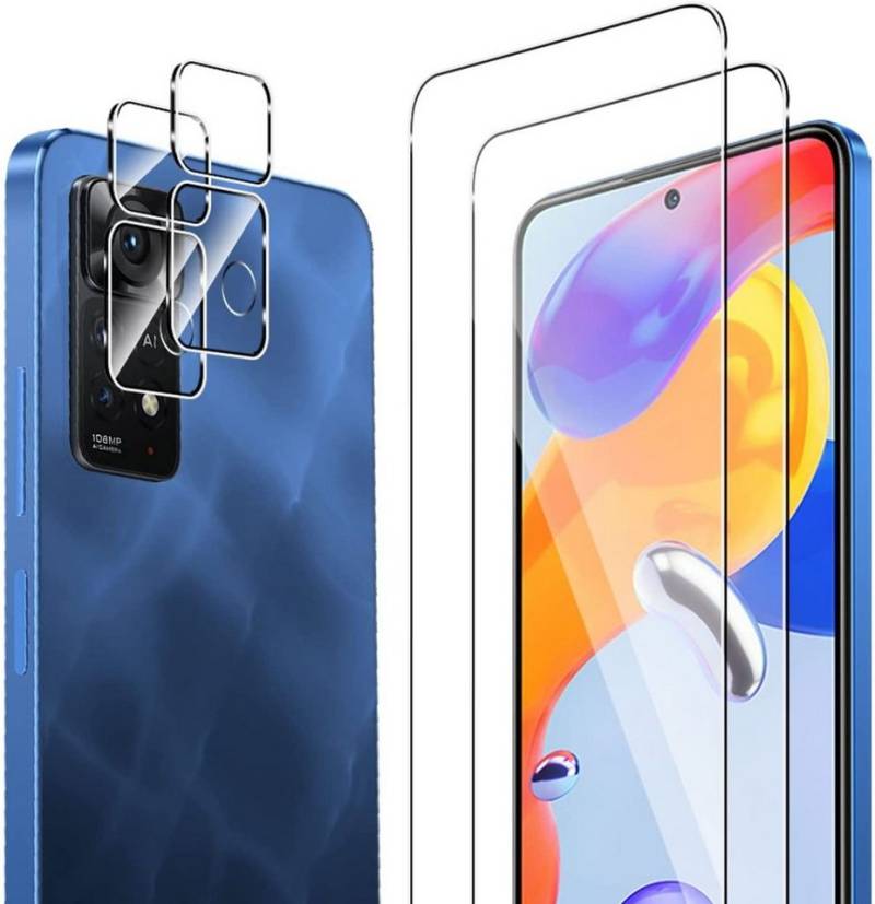 MSM Schutzfolie 2X Schutzglas (Display + Kamera) für Xiaomi Redmi Note 11 Pro 5G Panzerfolie von MSM