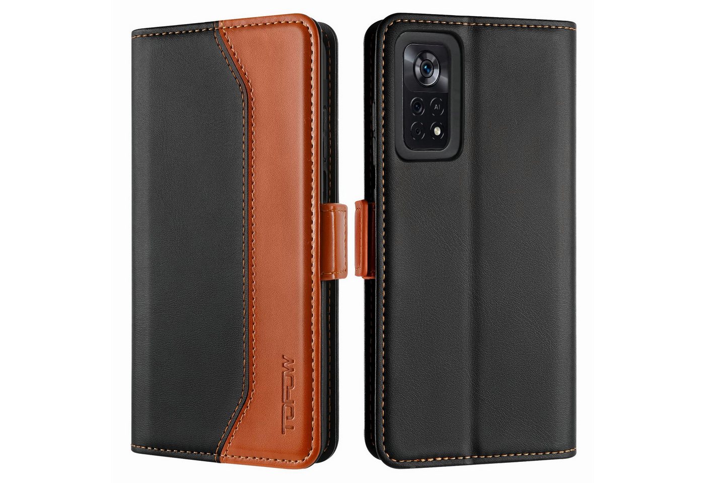 MSOVAEU Handyhülle Xiaomi Redmi Note 11 Pro 5G 6,67 Zoll Hülle Handyhülle, Premium Leder Kreditkartenhalter Standfunktion Schutzhülle von MSOVAEU