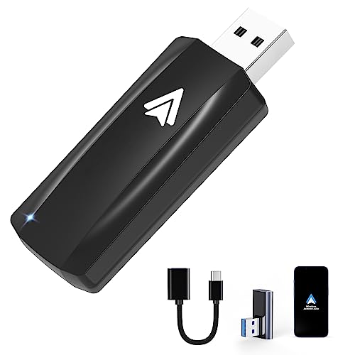 MSXTTLY Android Auto Wireless Adapter, 2024 U2A-AIR Wireless Android Auto Stick für Autos mit Werksverkabelte AA, Kabellos A2A, Plug & Play, Kompatibel mit Handys Android 11-14, Schwarz von MSXTTLY