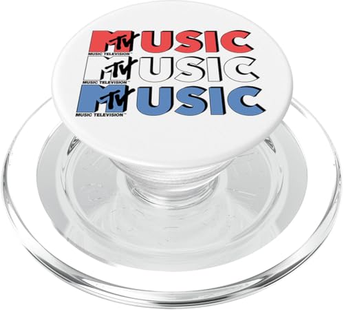 MTV Logo Red White And Blue Music PopSockets PopGrip für MagSafe von MTV