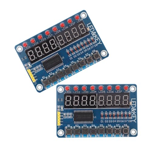 MUCKLILY 2 Stück Mikrocontroller Anzeigemodule Mit 8 Tasten Bedienfeld Und LED Digitalröhre Für Individuelle Projekte Ideal Für DIY Elektronik Und Automatisierungssysteme von MUCKLILY